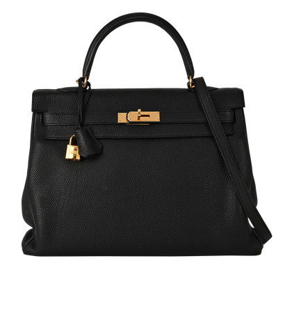 Kelly 35 In Togo Noir, £9,500, Handbags, Black, Leather, Front view